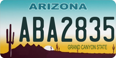 AZ license plate ABA2835