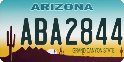 AZ license plate ABA2844