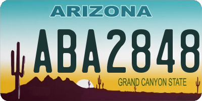 AZ license plate ABA2848