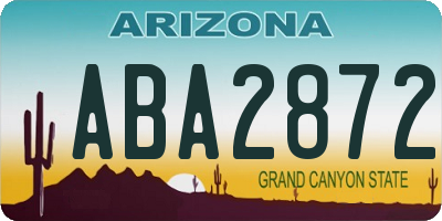 AZ license plate ABA2872