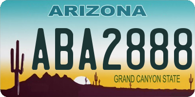 AZ license plate ABA2888