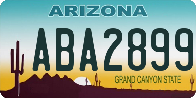 AZ license plate ABA2899