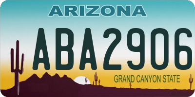AZ license plate ABA2906
