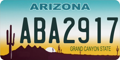 AZ license plate ABA2917