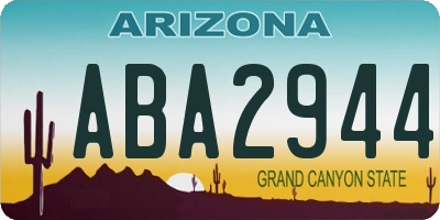 AZ license plate ABA2944