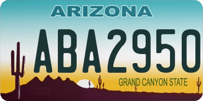 AZ license plate ABA2950