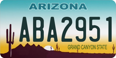 AZ license plate ABA2951