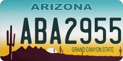 AZ license plate ABA2955