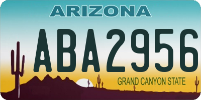 AZ license plate ABA2956