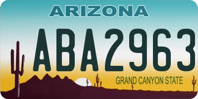 AZ license plate ABA2963