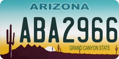 AZ license plate ABA2966