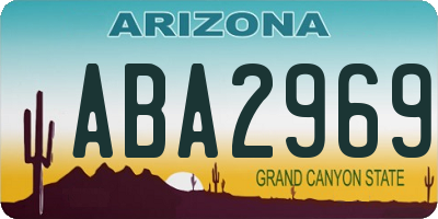 AZ license plate ABA2969
