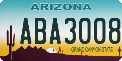 AZ license plate ABA3008