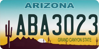 AZ license plate ABA3023
