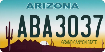 AZ license plate ABA3037