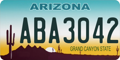 AZ license plate ABA3042