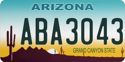 AZ license plate ABA3043