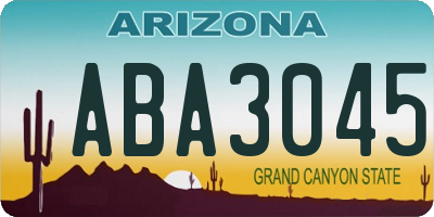 AZ license plate ABA3045