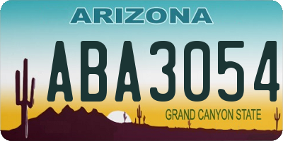 AZ license plate ABA3054