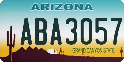 AZ license plate ABA3057