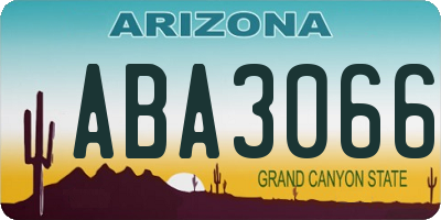 AZ license plate ABA3066