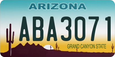 AZ license plate ABA3071