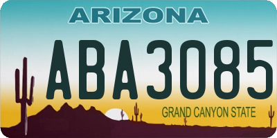 AZ license plate ABA3085