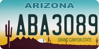 AZ license plate ABA3089