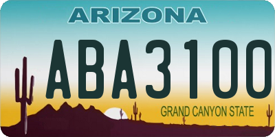 AZ license plate ABA3100