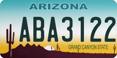AZ license plate ABA3122