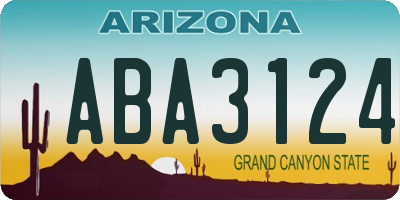AZ license plate ABA3124