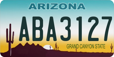 AZ license plate ABA3127