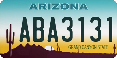 AZ license plate ABA3131