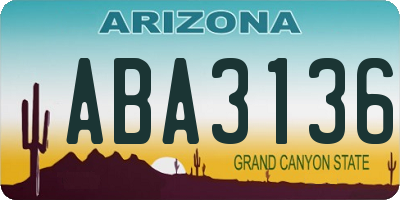 AZ license plate ABA3136