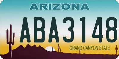 AZ license plate ABA3148