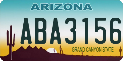 AZ license plate ABA3156