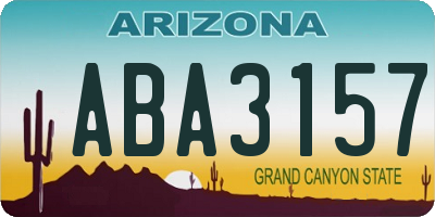 AZ license plate ABA3157