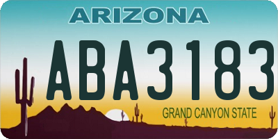 AZ license plate ABA3183