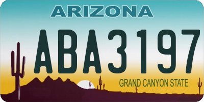 AZ license plate ABA3197