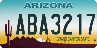 AZ license plate ABA3217