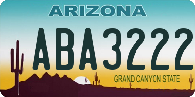 AZ license plate ABA3222