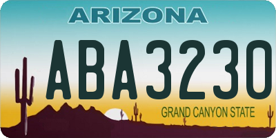 AZ license plate ABA3230