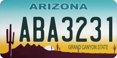 AZ license plate ABA3231