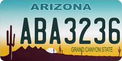AZ license plate ABA3236