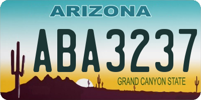 AZ license plate ABA3237