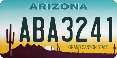 AZ license plate ABA3241