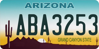 AZ license plate ABA3253