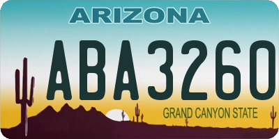 AZ license plate ABA3260