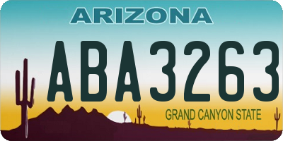 AZ license plate ABA3263