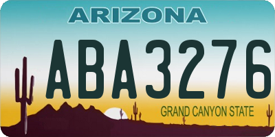 AZ license plate ABA3276